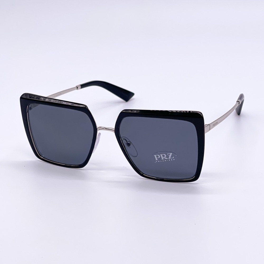 NEW PRADA PR58WS 1AB5Z1 POLARIZED WOMEN’S SUNGLASSES PRADA PR 58WS BLACK EYEWEAR - Picture 4 of 14